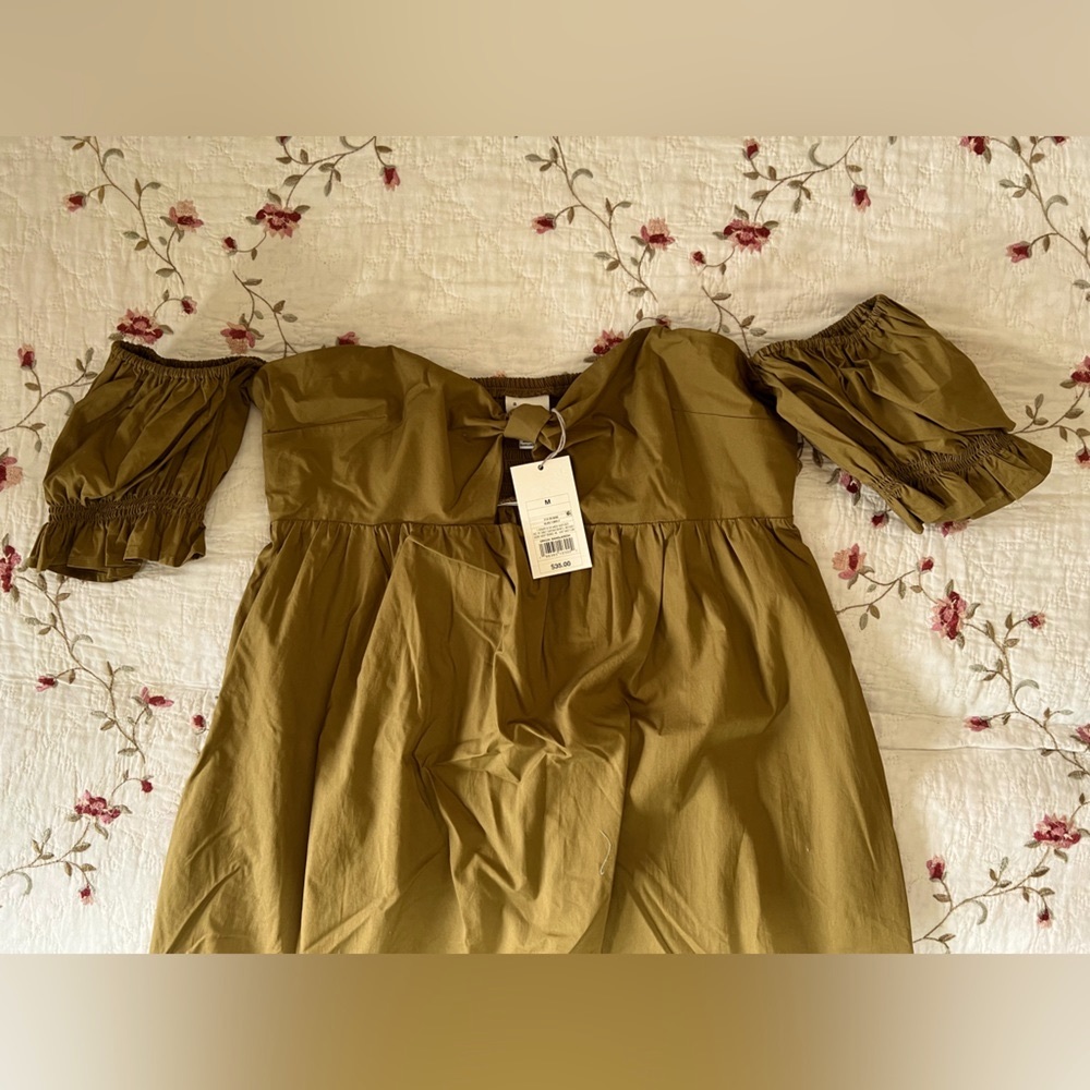 MIDI olive green dress